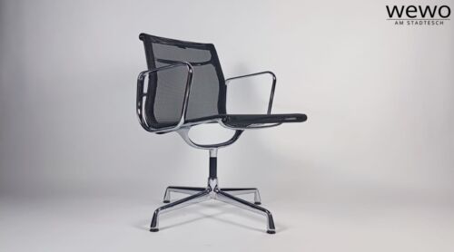 Vitra Charles Eames EA 108 -Chair schwarz Netz Chrom Besucherstuhl Konferenz - Bild 1 von 14
