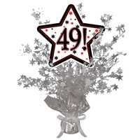 49th Birthday (age 49) Party Supplies Silver Star Centerpiece 49th Birthday (age 49) Party Supplies Silver Star Centerpiece