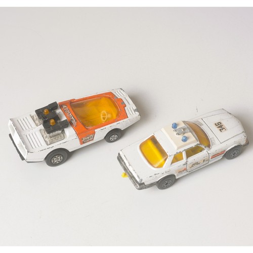 2x Matchbox Speed Kings, Police, Bandolero, 350 SLC Mercedes, '72 '74, Playworn - Bild 2 von 23