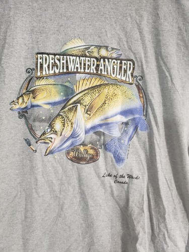 JUMPING WALLEYE Freshwater Angler fisherman Lake of the Woods Unisex T-Shirt 3XL - Picture 2 of 7