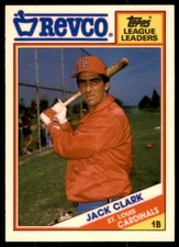 1988 TOPPS REVCO LEAGUE LEADERS - #4 JACK CLARK ST. LOUIS CARDINALS