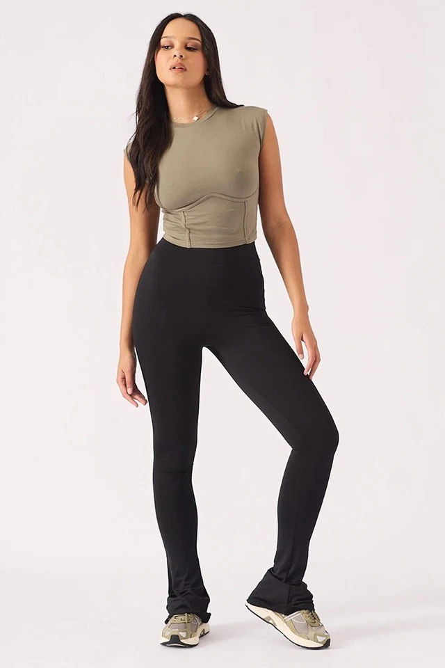 Mujer Leggings Damas Gruesos Clásicos Elastizados Leggings en Negro Talla 6 a 16 Foto 3 de 4