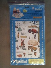 1975 VINTAGE UNISET PEEL AND STICK FARM REUSABLE VINYL FIGURES UNUSED