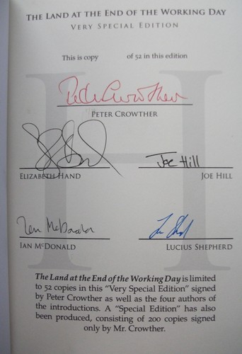 LAND AT THE END OF THE WORKING DAY Pete Crowther LETTERED SIGNED x 5 Joe Hill - Picture 5 of 5