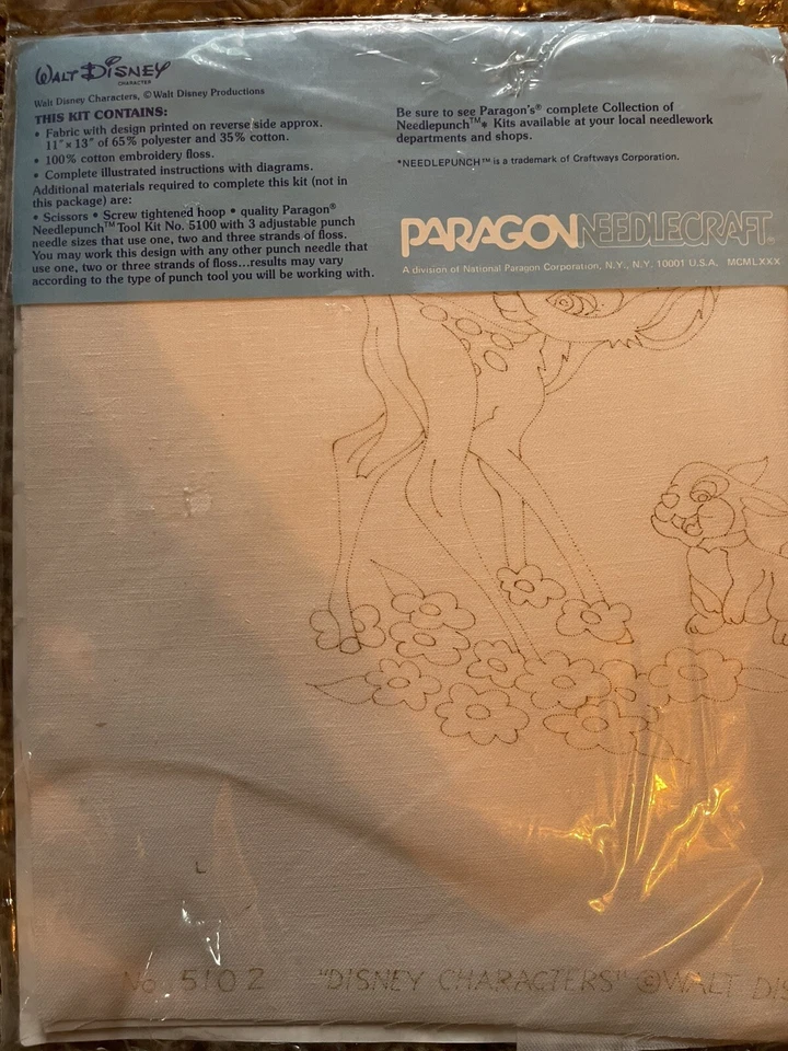 Disney Bambi Needle Punch Embroidery by Paragon Needlecraft Vintage Craft Kit - Image 2 of 4