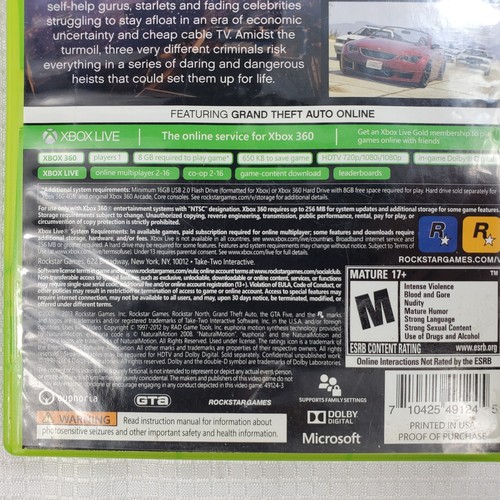 Grand Theft Auto V (Microsoft Xbox 360, 2013) Game With Manual - Picture 8 of 8