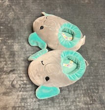 Squishmallow Slippers Girls Size 11/12 Elephant Slippers Kids Gray And Blue