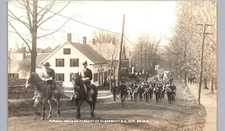 MARCHING BAND STREET PARADE claremont nh real photo postcard rppc new hampshire