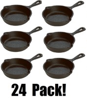 24 Ea Lodge Mfg Lms3 3-1/2 D Pre-seasoned Mini Cast Iron Skillet Spoon Rest 24 Ea Lodge Mfg Lms3 3-1/2 D Pre-seasoned Mini Cast Iron Skillet Spoon Rest