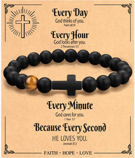 Christian Easter Gifts for Men, Easter Basket Stuffers Religious Cross Bracelet