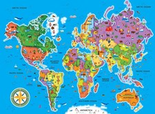 Educational World Map Jigsaw Puzzle 48pc 36x24 