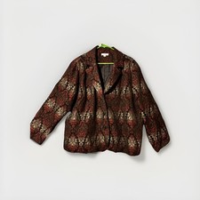 Erin London Metallic Floral Brocade Jacquard Blazer Jacket 2XL