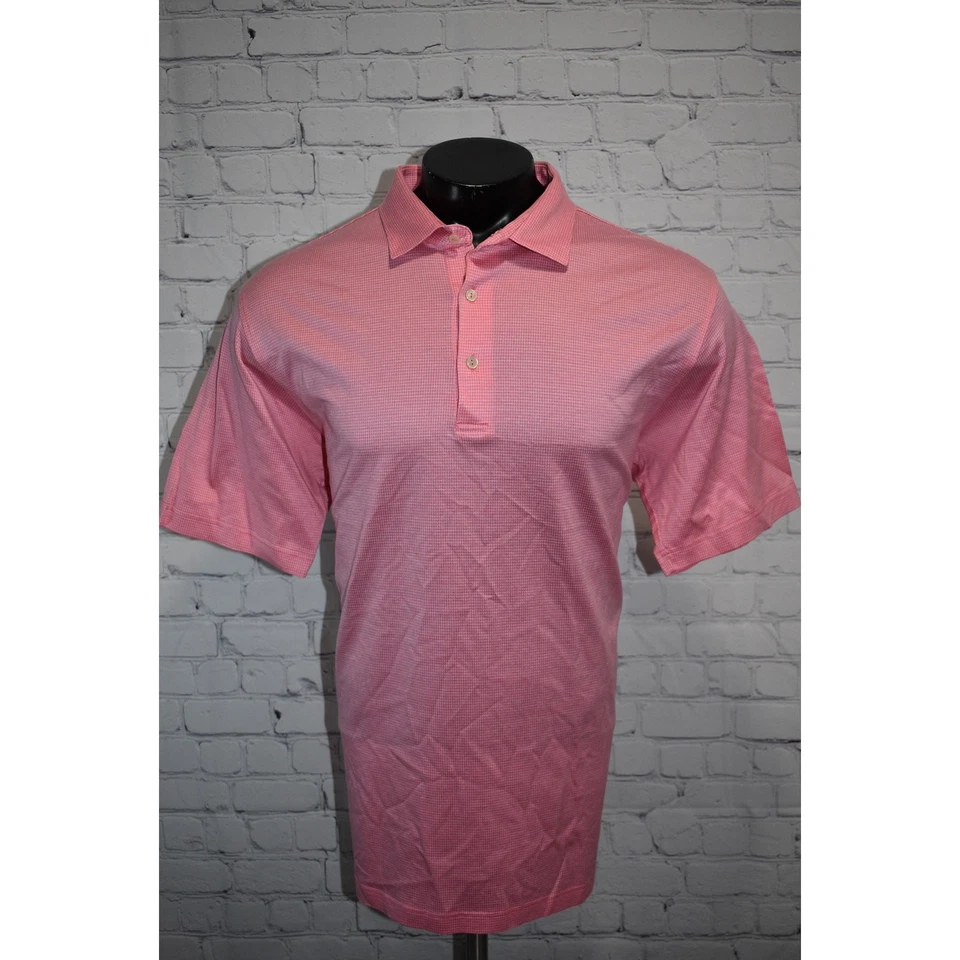 Peter Millar Summer Golf Polo Shirt Mens Size XL Pink BIG Crown Embroidered Logo Foto 2 de 4