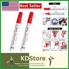 Red Permanent Paint Markers - 2 Pack, Waterproof & Quick-Dry for Multiple Sur...