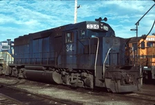 B&M Boston & Maine GP40 334 - 3/4  roster view - 1986 - Guilford     12/25 P15-4