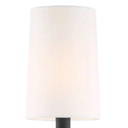 Crystorama Sylvan 15 3/4" Black Finish White Linen Shade Wall Sconce - Picture 4 of 7