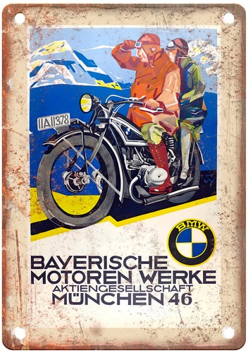 1925 Vintage Motorcycle Poster Ad Retro Look Reproduction Metal Sign F128 - Picture 1 of 2