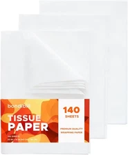 140 Sheets White Tissue Paper 20"x14", Acid Free for Gift Bags & Wrapping