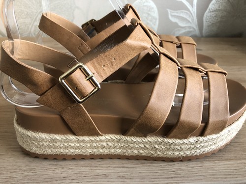 George Brown Strappy Gladiator Espadrille Wedge Sandals UK 4 Excellent Condition - Picture 7 of 12