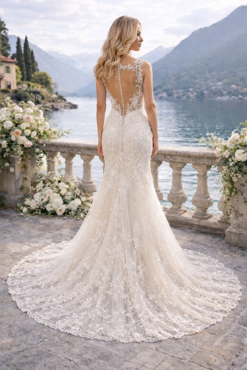 backless beach wedding dresses uk Sexy Backless Summer Lace Wedding Dresses See Through Beach Wedding Dresses AWD1142