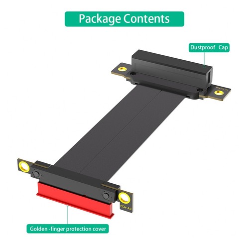 PCI-E PCI Express 4.0 4X Extension Cable ( Dual Vertical 90 Degree6270 - Afbeelding 5 van 7