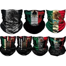 7Pcs Mexico Flag Head Wrap Bandana Neck Warmer Face Mask Balaclava Skull Outdoor