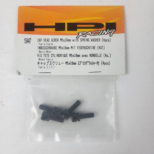 HPI Racing Cap Head Screw M5x16mm With Spring Washer 4 pcs Part Number 15447 New - Picture 1 of 2