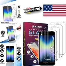 Screen Protector for iPhone SE 3 2022 iPhone 7 iPhone 8 Tempered Glass 4 Pack