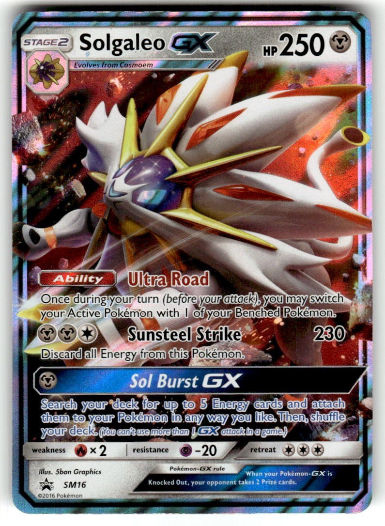 Solgaleo GX SM16 Sun & Moon Black Star Promo Holo Pokemon Card NM/SP