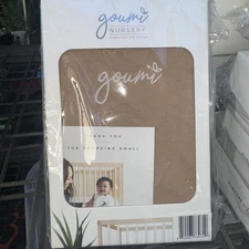 Goumi Nursery Changing Pad Cover Soft Bamboo Organic Cotton Fitted Light Brown