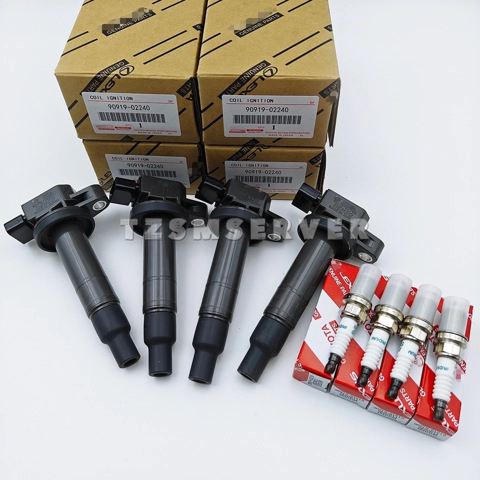 4x Ignition Coils + Iridium Spark Plugs For 2001-10 Toyota Prius Echo Yaris Foto 3 de 4