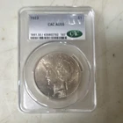 1923 CAC. AU55 Peace Silver Dollar PCGS Graded Certified Slab