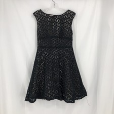 Loft Floral Lace Crochet Fit & Flare Dress Lined  Size 6