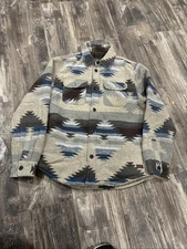 Jachs New York Jacket Shacket Mens Medium Aztec Wool Blend Sherpa Lined Outdoor