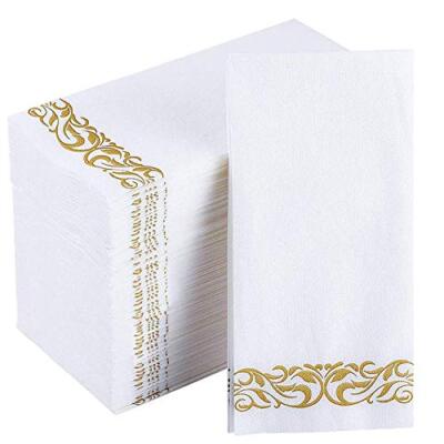 100 Pcs Disposable Paper Hand Towels for Bathroom Dinner Wedding Napkins 