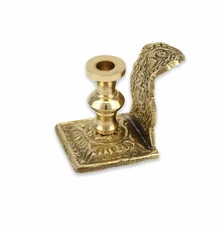 Small Ornate Brass Candlestick - Mini Brass Candle Holder Tiny Stand Thin Candle