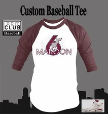 Mens Pro Club Baseball Tee Shirt To Match Air J6 Maroon 6 Shoe Sneaker Tshirt
