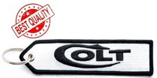 Colt Gun Rifle Keychain Patch Embroidered Fabric Tag Premium Truck