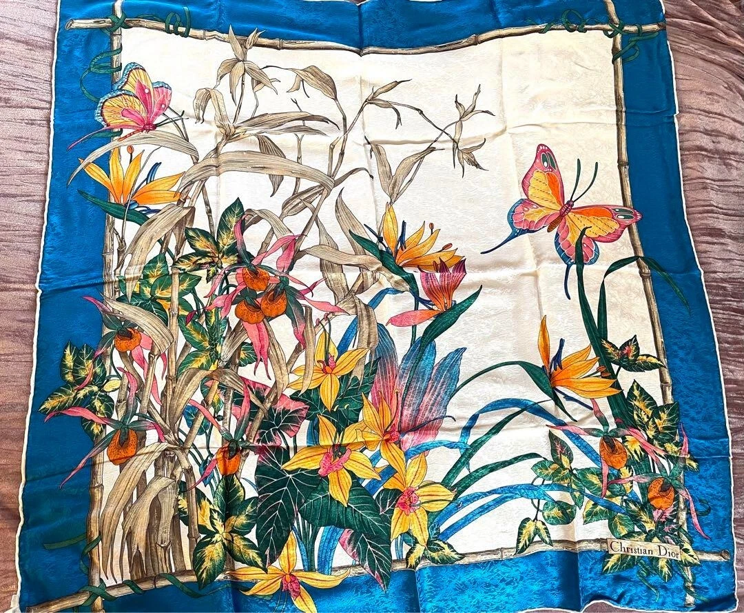 Grande écharpe vintage Dior 100% soie 