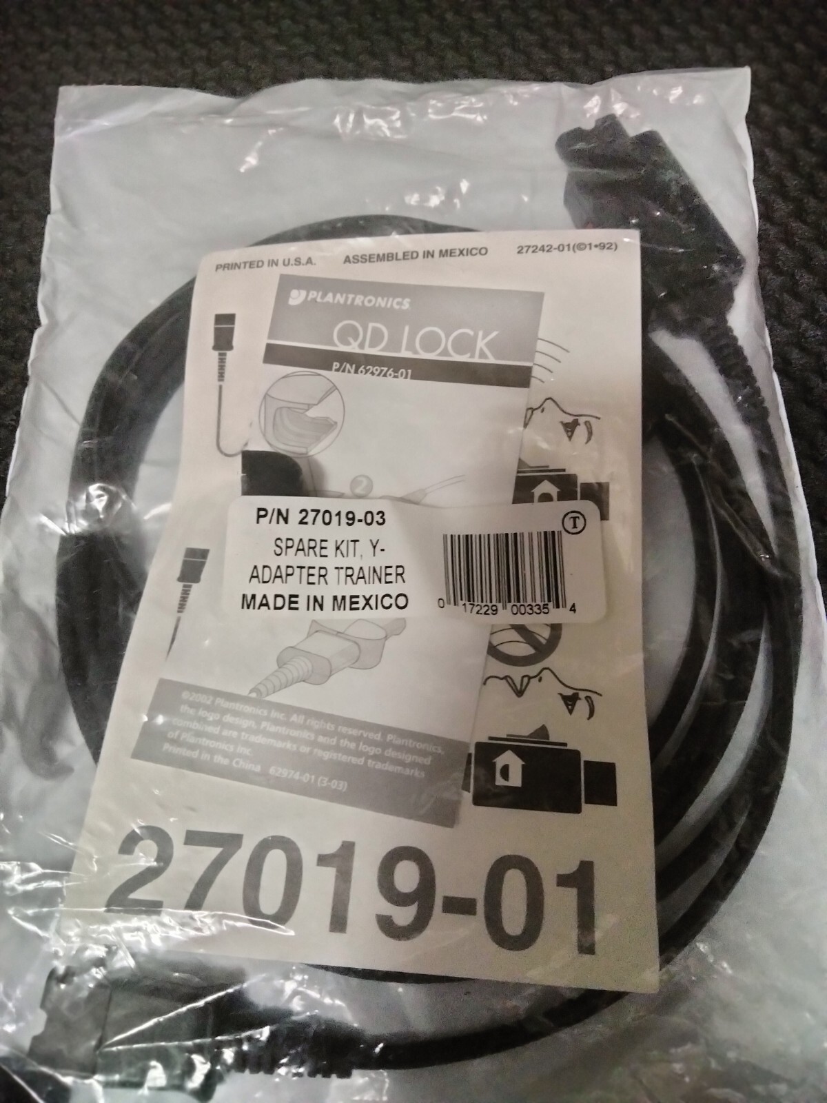 Plantronics Spare, Kit, YAdapter Trainer Part Number 2701903