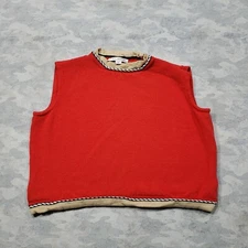 St. John Top Womens Large Red Sleeveless Cropped
