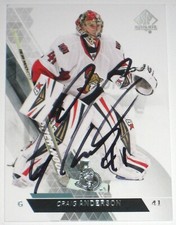 CRAIG ANDERSON SIGNED 13-14 UPPER DECK SPA OTTAWA SENATORS CARD AUTOGRAPH!!