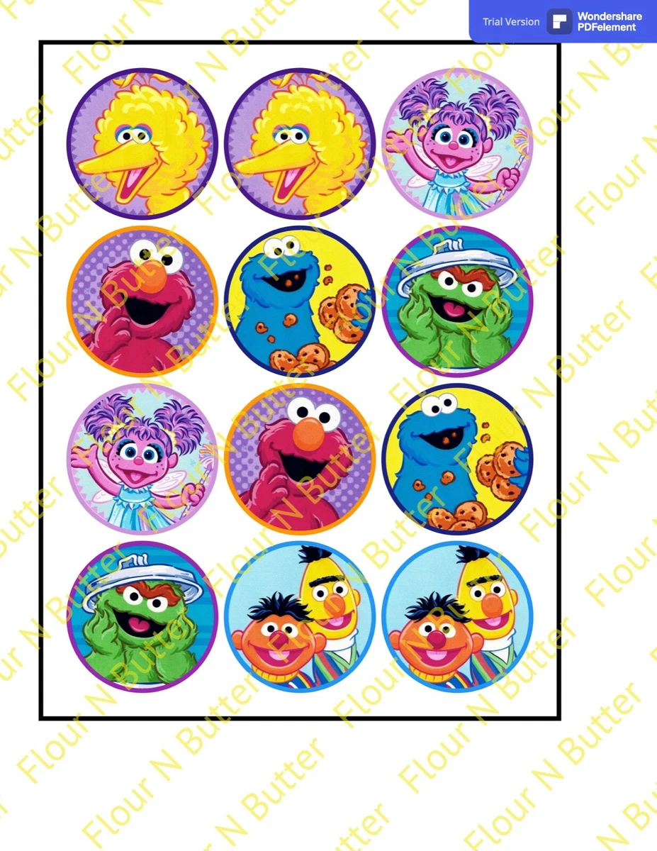 Adornos comestibles para tartas de bebés de Barrio Sésamo