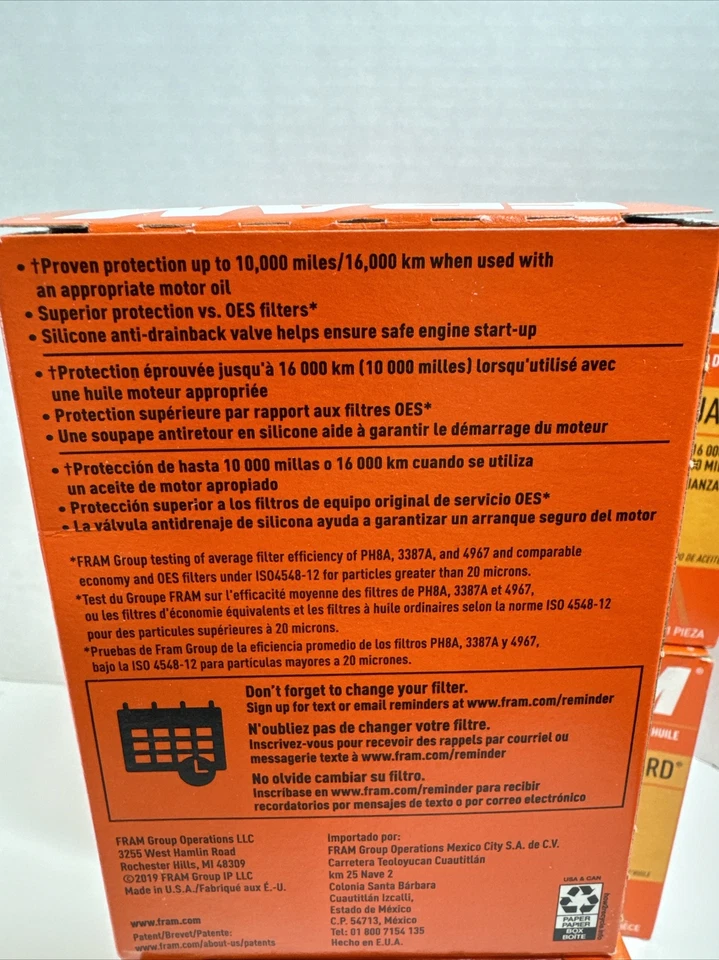 Fram PH9100 лот из 6 масляных фильтров двигателя для Chevrolet Silverado GMC Sierra 6,6 л - Изображение 3 из 4