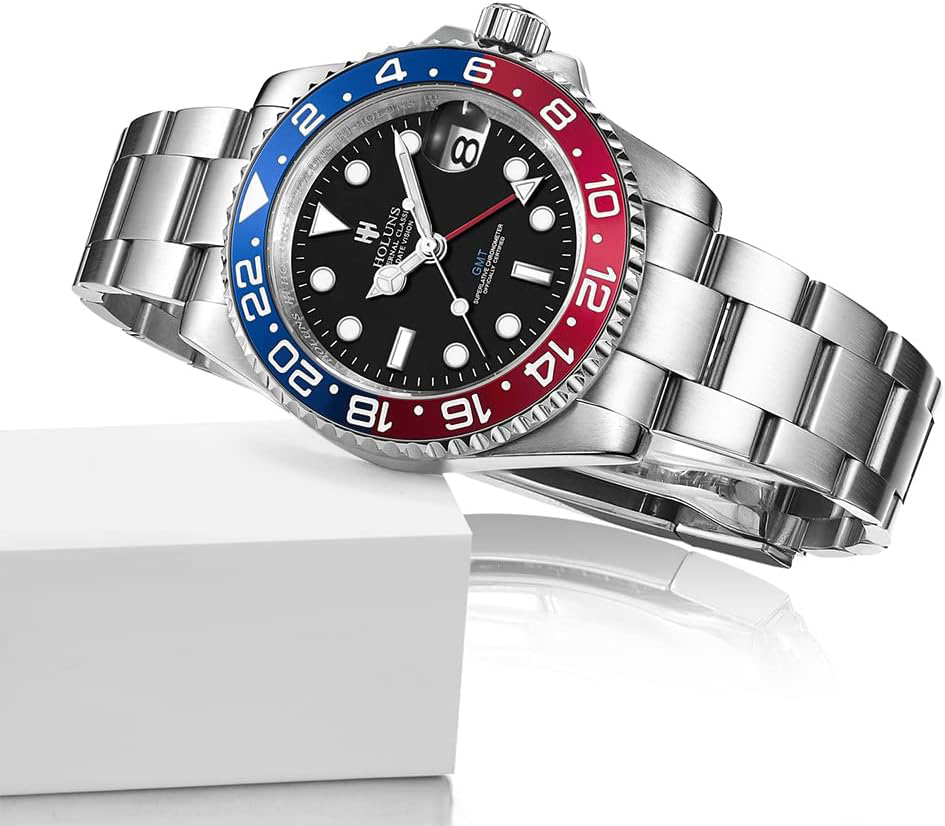 Luxury Men's GMT Automatic Watch Sapphire Waterproof Stainless Steel