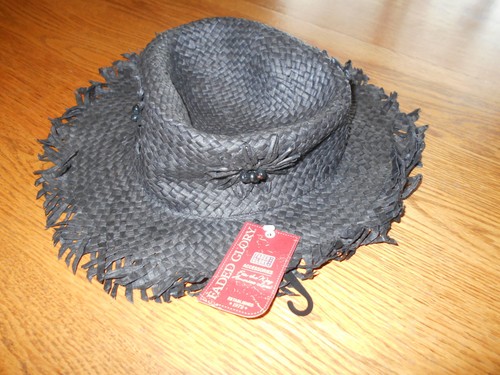 Faded Glory Fold N Go Black Woven Sun Hat NWTs - Picture 3 of 6