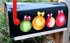 Mailbox Magnet (Partial Cover) Christmas Bulbs Set of 4 Car Mail Box Fridge