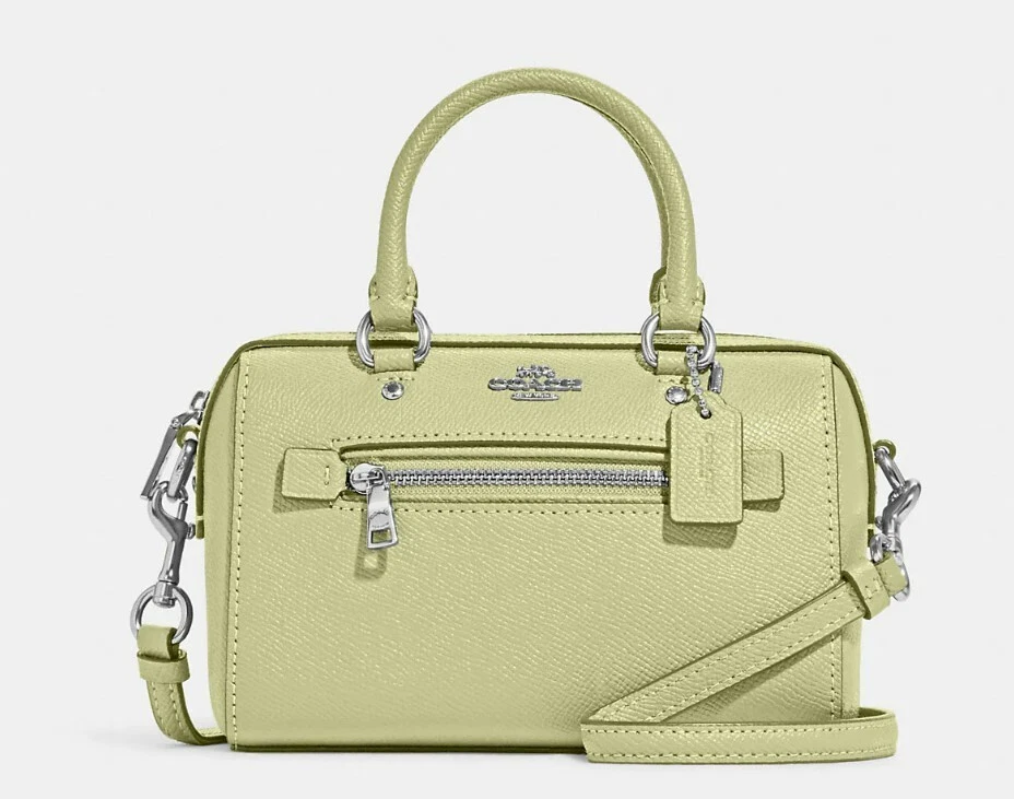 NEW COACH Mini Rowan Crossbody C9950 Silver Pale Lime MSRP 298.00