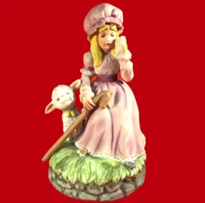 Mother Goose Series Little Bo Peep Musical Figurine Schmid Rotating Porcelain