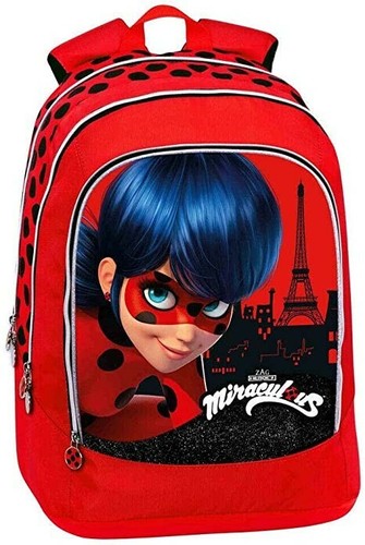 Miraculous Zaino scuola Organizzato con tre cerniere LadyBug | eBay
